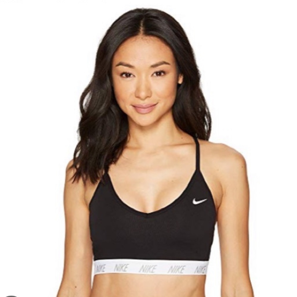 Black and white nike sports bras, size small/medium